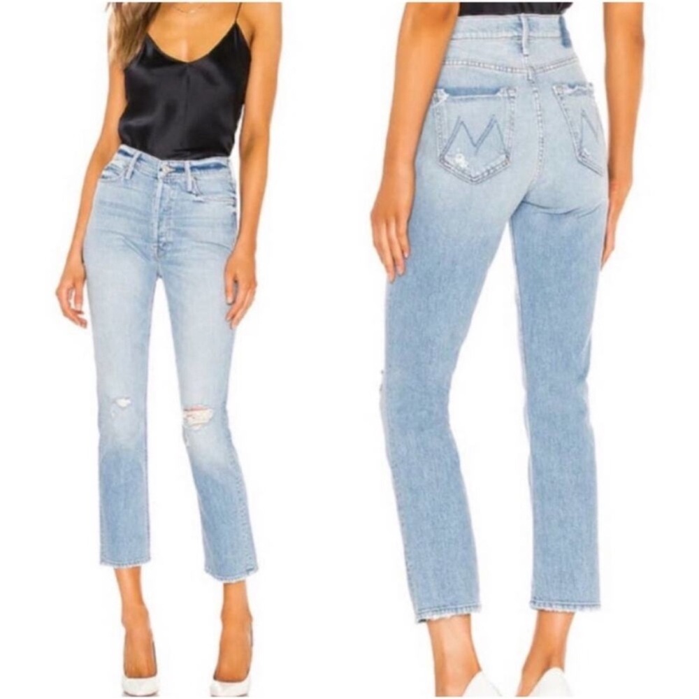 MOTHER the azzler button fly ankle jean